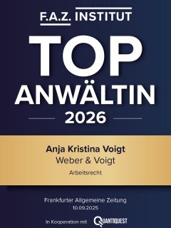 TOP Anwältin Anja Voigt, 2026 F.A.Z. Institut Frankfurt